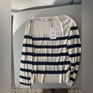 Zara Women’s Striped Sweater - Black and Cream